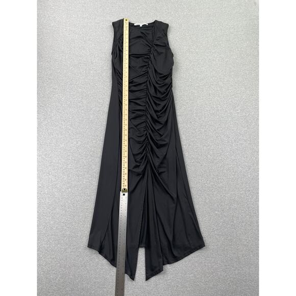 Collective Concepts Dress Size S Black Ruched Sleeveless Stretchy Bodycon Midi - Picture 6 of 14